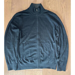 Banana Republic Mens Black Full Zip Sweater (Medium)